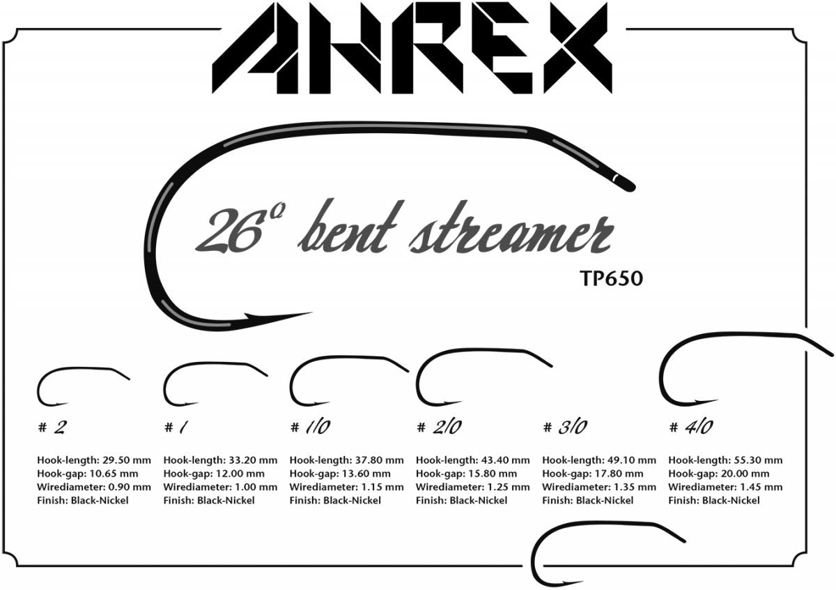 AHREX TP650 26 DEGREE BENT STREAMER HOOK