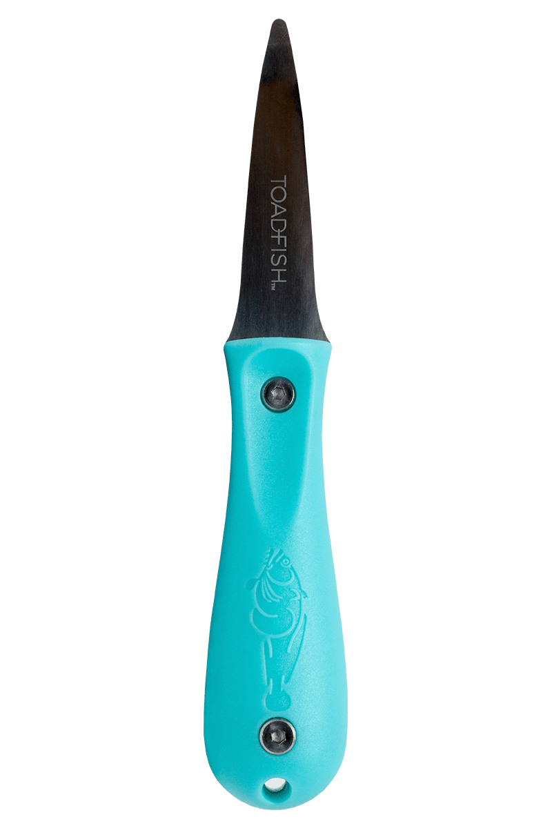 TOADFISH FROGMORE SHRIMP CLEANER & CRAB CUTTER & OYSTER KNIFE TEAL HANDLE