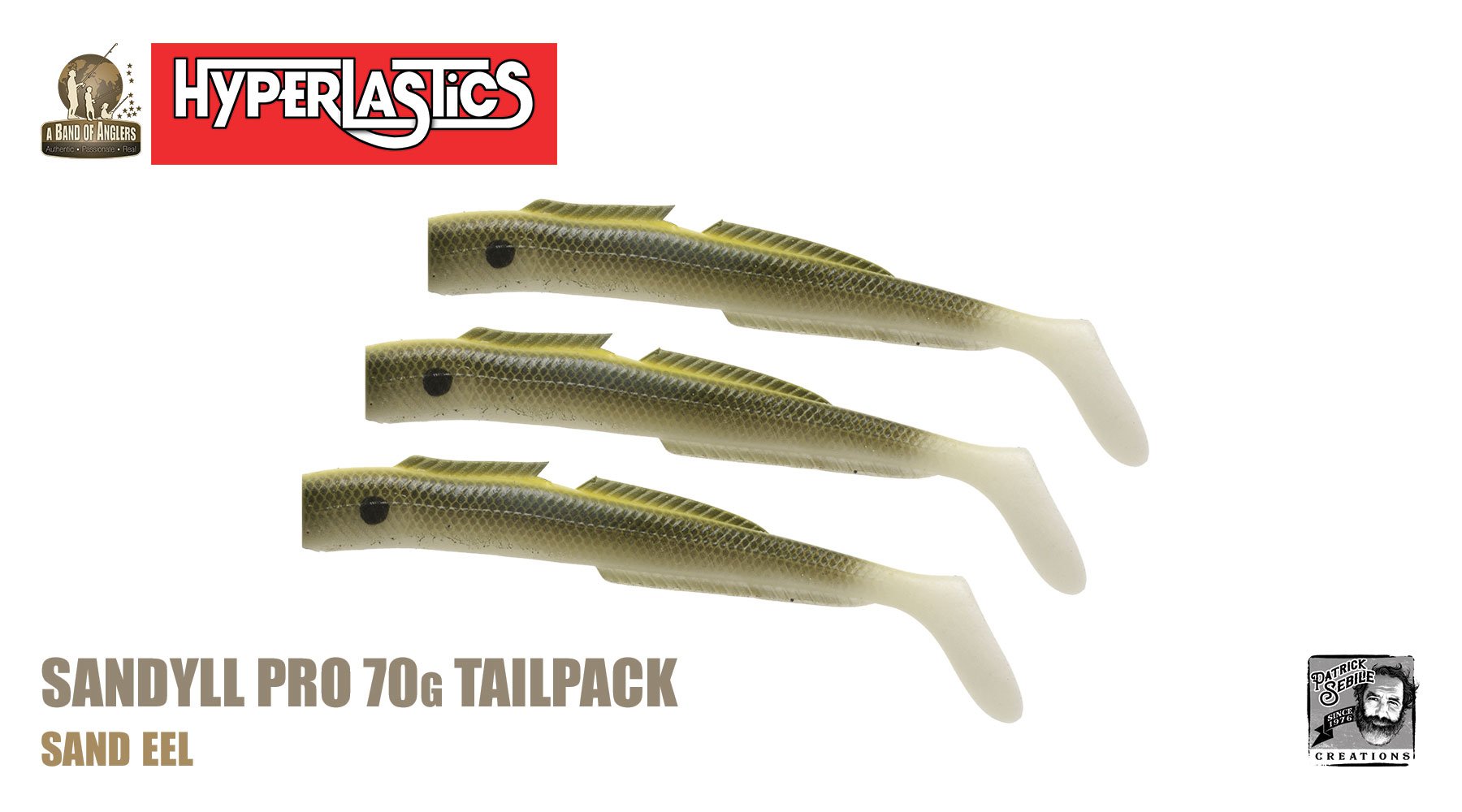 athentics fishing lures Hyperlastics Sandyll Pro 70G Tail Pack Enhanced with 3D eyes Type_Culling Cuda TRUCK/WALL Fishing Rod Size:Shallow