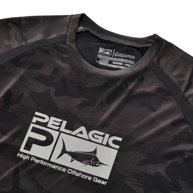 Pelagic Vaportek Fishing Shirt Fish Camo Black / S
