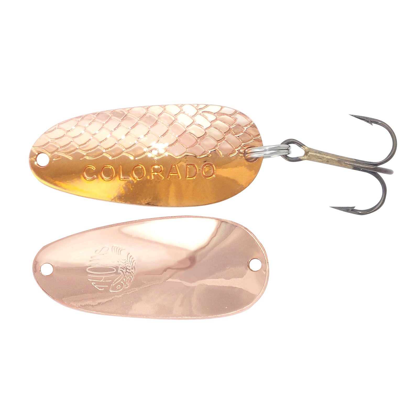 early copper fishing lure THOMAS COLORADO WOBBLER 1 1/2"
