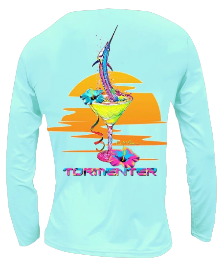 Tormenter Ladies St Croix SPF-50 Performance Shirt Marlin Martini Seafoam / XS