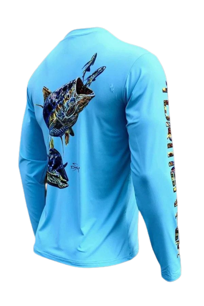 Tormenter Key Largo Electrified Tuna LS Shirt Baby Blue / L